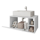 Gabinete Armário Suspenso Banheiro Branco Towel Caemmun Branco