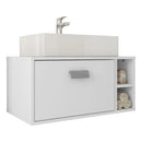 Gabinete Armário Suspenso Banheiro Branco Towel Caemmun Branco
