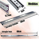 Kit 04 Pares De Corrediça Telescópica Para Gaveta 300mm