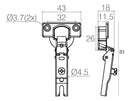 Kit 02 Dobradiças Aço Guarda Roupa Armário 26mm Colo Alto
